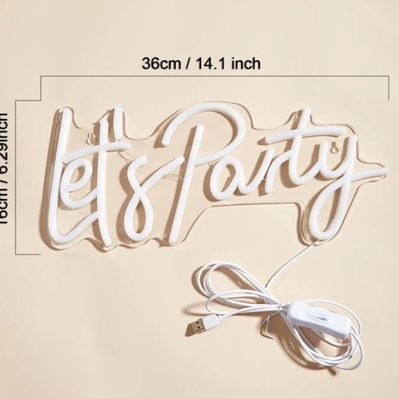 ‘Let’s Party’ Neon Sign - Picture 2 of 3